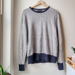 J. Crew Cotton Wool Blend Blue & Gray Crewneck Sweater